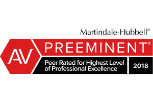 Martindale-Hubbell / Av Preeminent / Peer Rated for Highest Level of Professional Excellence 2018 - 