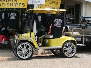 golf cart with chrome rims